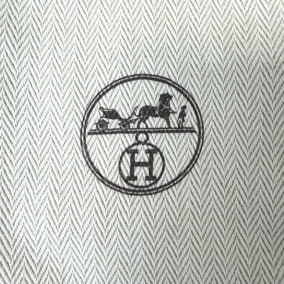 Authentic Hermes France Dust Bag Storage Gift Cream/Brown- 4"x7" - Picture 2 of 6